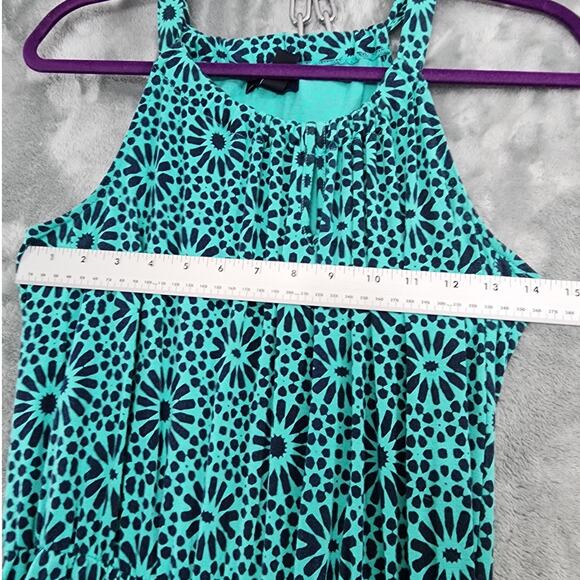 GAP Dress Womens XS Green Blue Sleeveless Halter Elastic Waist Maxi Stretch - Picture 7 of 10